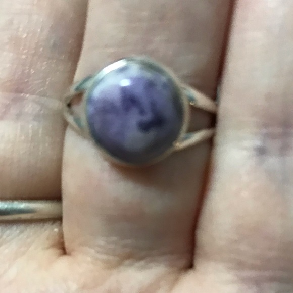 New Sterling Silver Purple Utah Tiffany Stone Ring Size 7.75-8 Crystal Gemstone - Picture 2 of 16